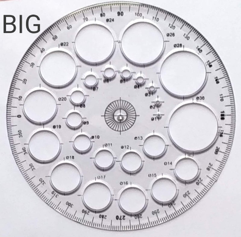 FIRST CLICK Art Protector 360 Degree with 25 Circles Stencil 1 Pcs Size-14.5 cm - Image 1