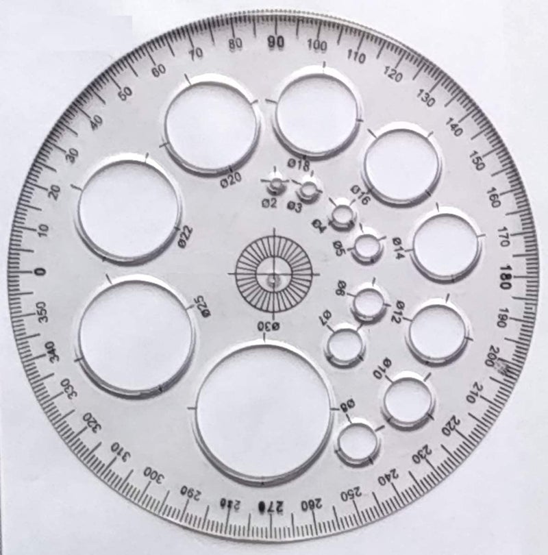 FIRST CLICK Art Protector 360 Degree with 25 Circles Stencil 1 Pcs Size-14.5 cm - Image 2