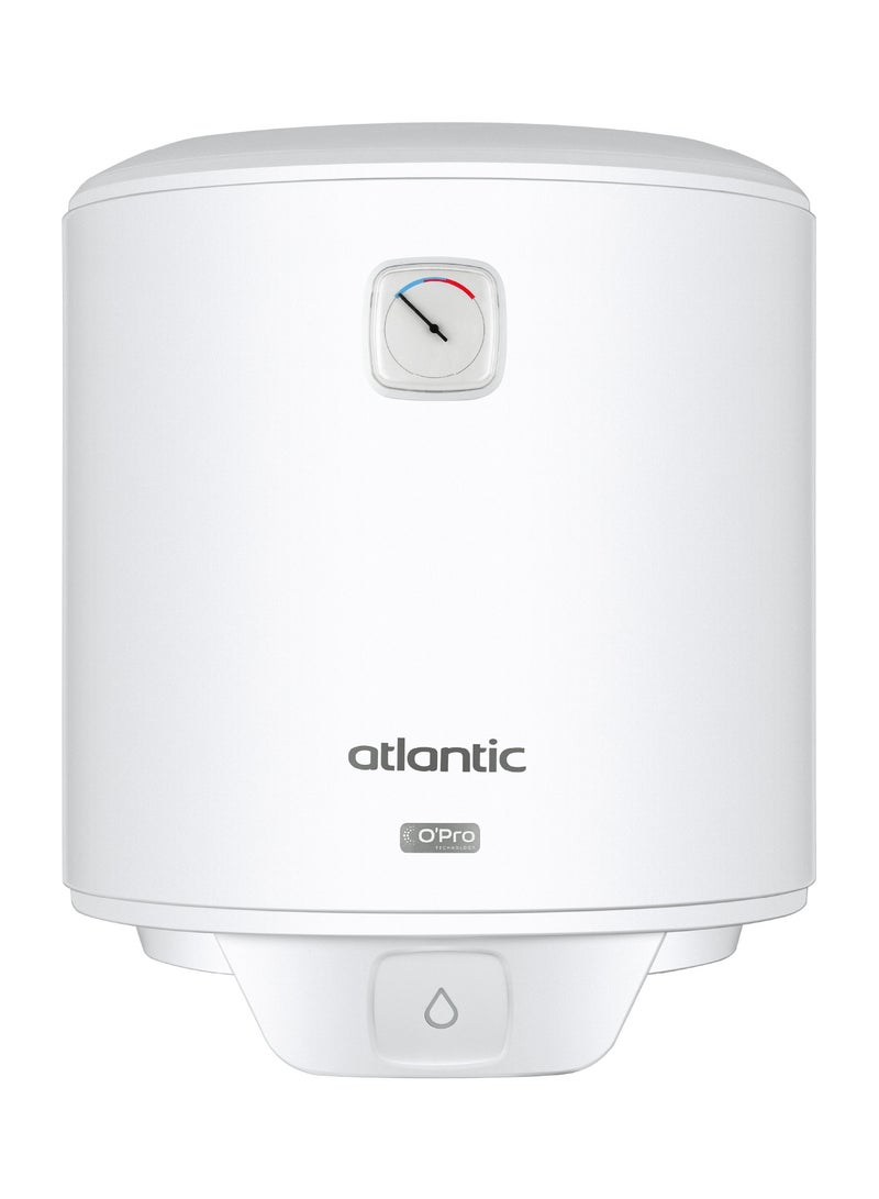 Atlantic Electric water heater 30L, 1200W, O'pro, Vertical, Diamond enamel tank, Free CFC foam insulation, Copper heating element, Control knob, White - Image 1