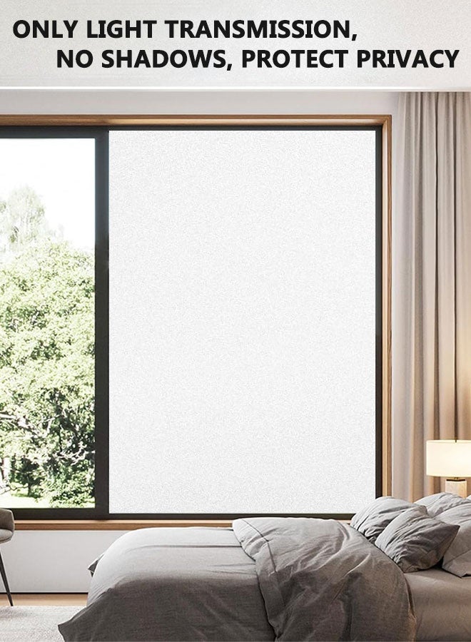 HOOTO Matte glass window privacy film decoration, bathroom window glass cover privacy film, electrostatic film, detachable, reusable, can be cut, UV resistant, anti glare, thermal insulation, 17.72x 78.74 inches（White frosted）45cm×200cm - Image 3