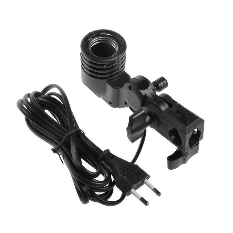 SHOPEE Photography Photo Light Lamp Bulb Single Holder E27 Socket Bracket Studio EU Plug,Black (Pack of 5) - Image 1