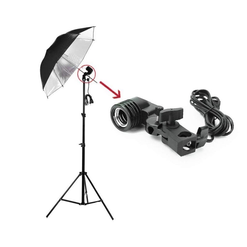 SHOPEE Photography Photo Light Lamp Bulb Single Holder E27 Socket Bracket Studio EU Plug,Black (Pack of 5) - Image 2