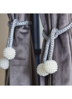 Generic 2pcs Magnetic Curtain Tiebacks, Window Tieback Holder Decorative Rope Fixer Classic Tie Curtain Holdback For Home Office Window Drapes  - Image 2