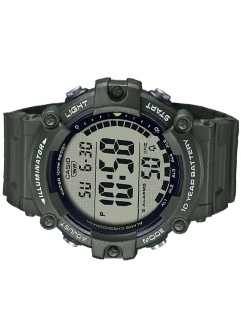 CASIO ساعة يد رقمية بسوار راتينج مقاومة للماء AE-1500WHX-3AVDF - 54 ملم - Image 3