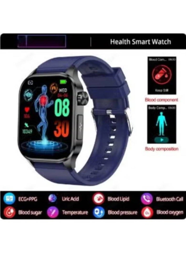 AROAQ 2024 New Blood Lipids Uric Acid Blood Glucose Smart Watch ECG PPG HRV Heart Rate Body Composition Bluetooth Call Smartwatch  - Image 1