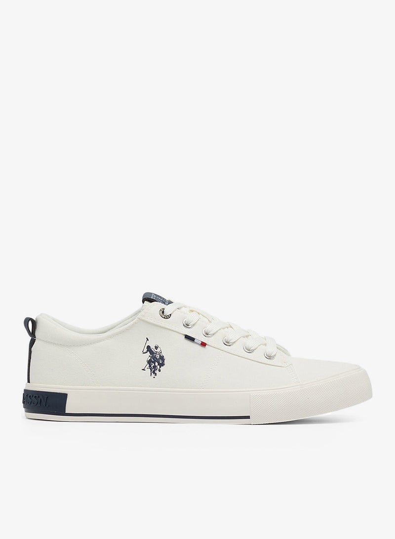 U.S. Polo Assn. Men's White Low-Top Canvas Sneakers - Iconic Branding for a Clean Look Shoes - Image 1