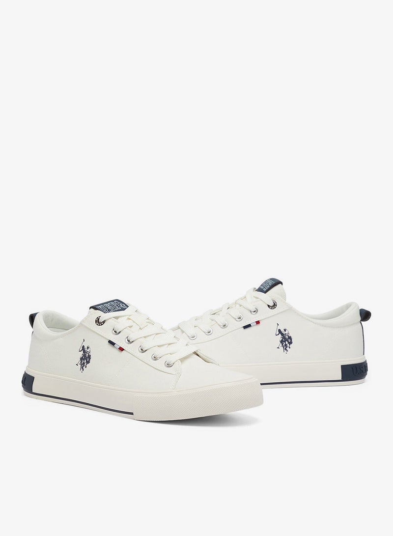 U.S. Polo Assn. Men's White Low-Top Canvas Sneakers - Iconic Branding for a Clean Look Shoes - Image 3