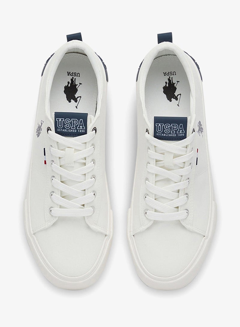 U.S. Polo Assn. Men's White Low-Top Canvas Sneakers - Iconic Branding for a Clean Look Shoes - Image 4