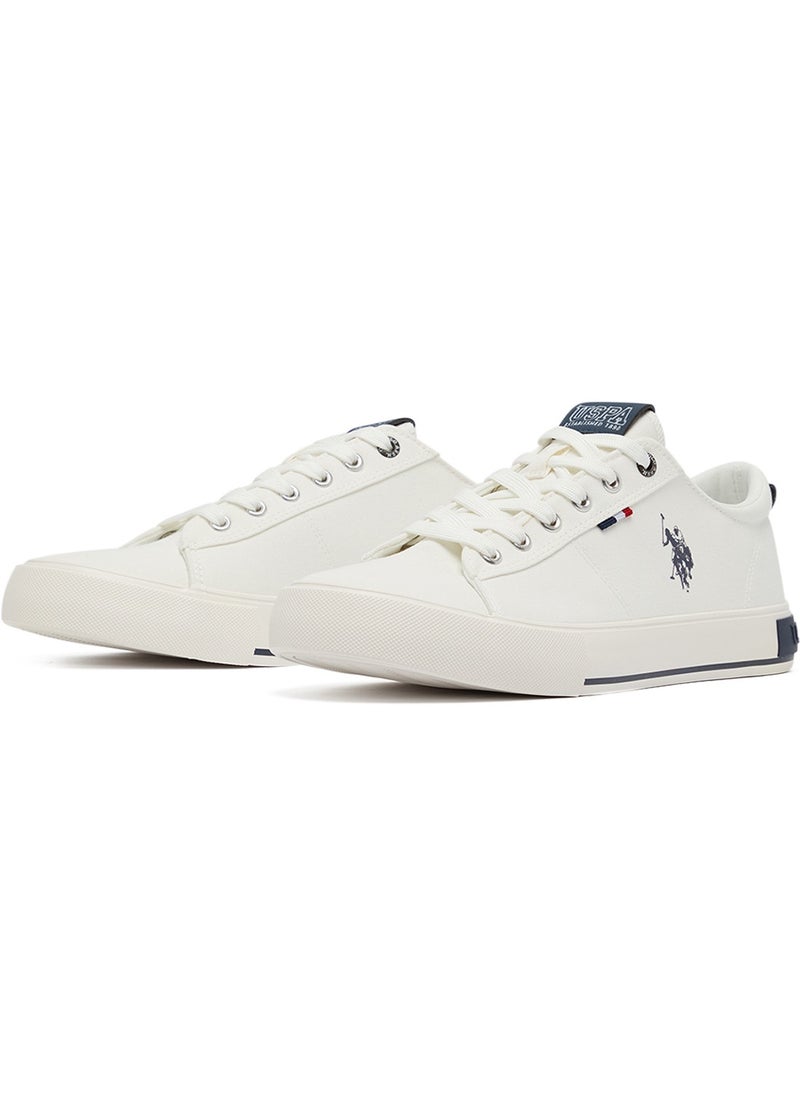 Men's White Low-Top Canvas Sneakers - Iconic Branding for a Clean Look - pzsku/Z55F9F866D78FF37C9667Z/45/_/1740736051/9f15376b-ac7a-4aaa-9575-b9691a3d1e54