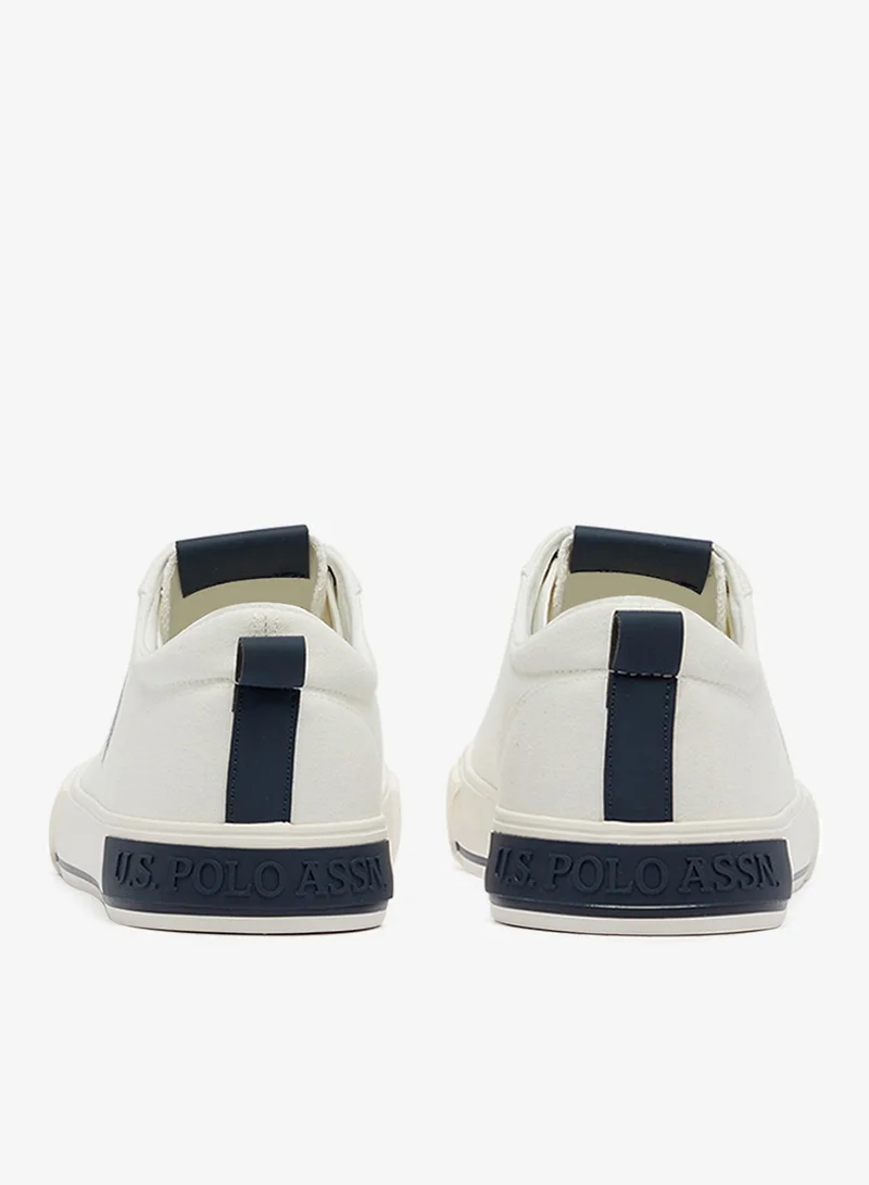 U.S. Polo Assn. White Men's White Low-Top Canvas Sneakers - Iconic Branding for a Clean Look Shoes for Men | Best Price UAE