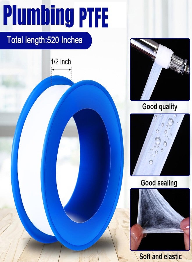 Pushglossy 150 Rolls PTFE Tape 1/2 x 520 Inches Plumbers Waterproof Sealant Plumbing Tape for Shower Head Repairing Water Pipe Sealing (White) - Image 2