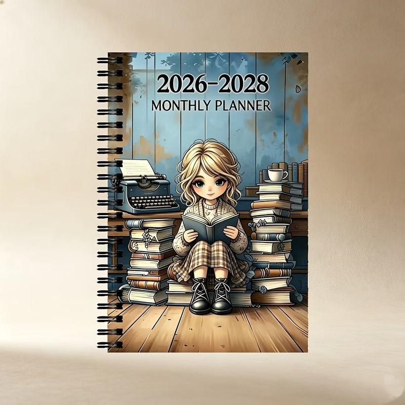2026-2028 A5 مفكرة تقويم ثلاثية السنوات، غلاف بنسخة غير مؤرخة بتصميم أنثوي مستوحى من القراءة، دفتر يوميات شهري مع علامات تبويب، كتيب تخطيط سنوي محمول، مناسب للاستخدام المكتبي والهدايا والاستخدام اليومي - Image 5
