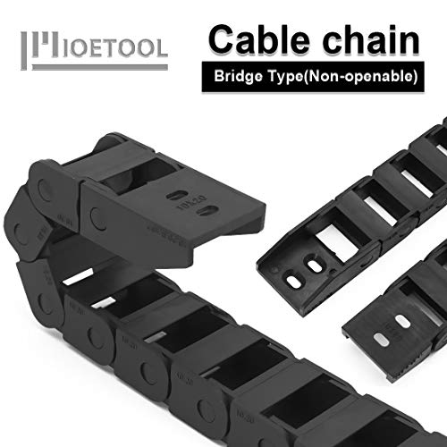 LMioEtool R18 10mm x 20mm(Inner H x Inner W) Black Plastic Cable Wire Carrier Drag Chain 1M Length for CNC, with End Connectors - Bridge Type (Non-openable) - Image 4