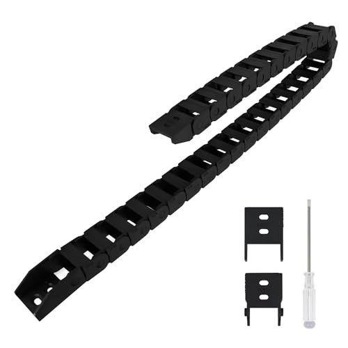 LMioEtool R18 10mm x 20mm(Inner H x Inner W) Black Plastic Cable Wire Carrier Drag Chain 1M Length for CNC, with End Connectors - Bridge Type (Non-openable) - Image 1