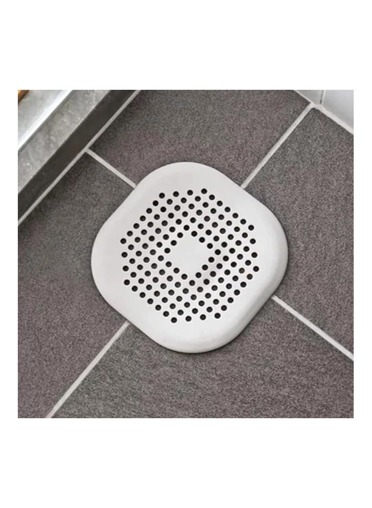 MIRFA 4 PCS Silicone Flat Drain Hair Catcher with Suction Cup Sink Strainer Shower Hair Catcher Bathtub Drain Cover for Kitchen Bathtub Bathroom - White  - Image 1