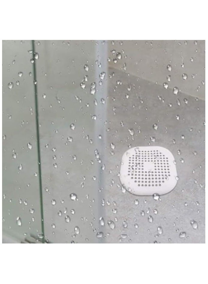 MIRFA 4 PCS Silicone Flat Drain Hair Catcher with Suction Cup Sink Strainer Shower Hair Catcher Bathtub Drain Cover for Kitchen Bathtub Bathroom - White  - Image 2