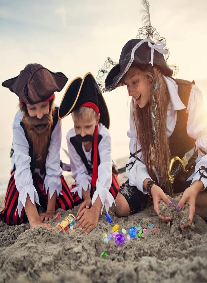 YUJUN Diving Gem Pool Toys 10 Colorful Big Diamond Gem with Treasure Pirate Chest Box Summer Underwater Acrylic Gemstones Set for Kids Swimming Pool Party Favors - Image 4