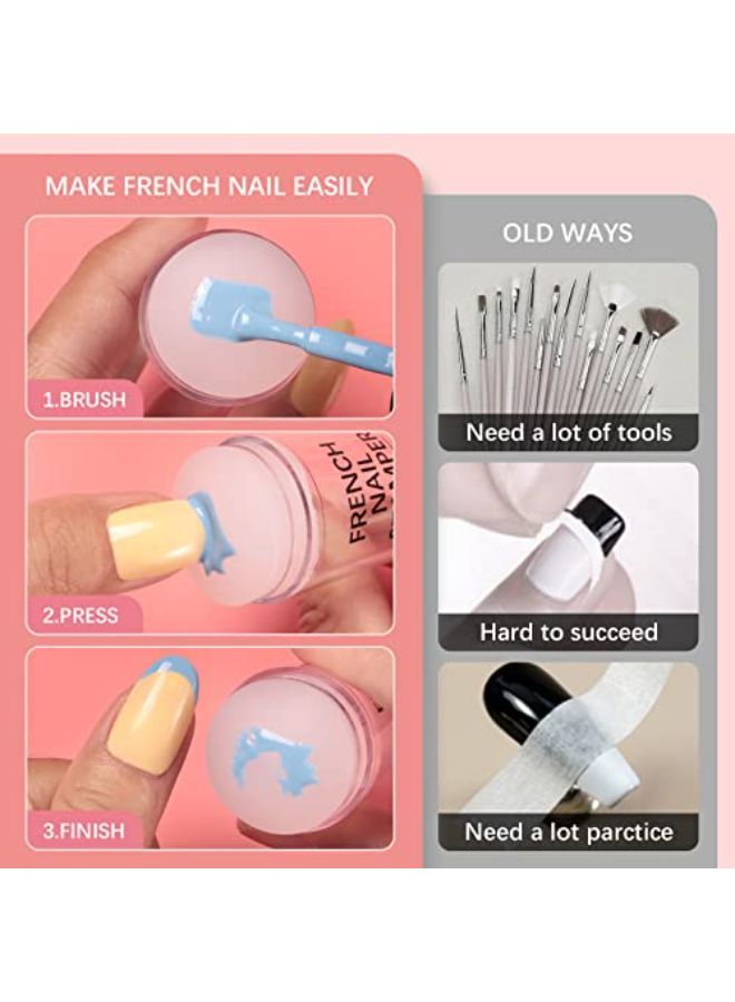 BTArtbox Ip Nail Stamp - Btartbox Nail Art Stamper With Silicone French Nail Stampers, Nail Scrapers And Replaceable Stamper Heads, 100-Time Using Soft Nail Stamper Kit Diy Nail Art Tools  - Image 5