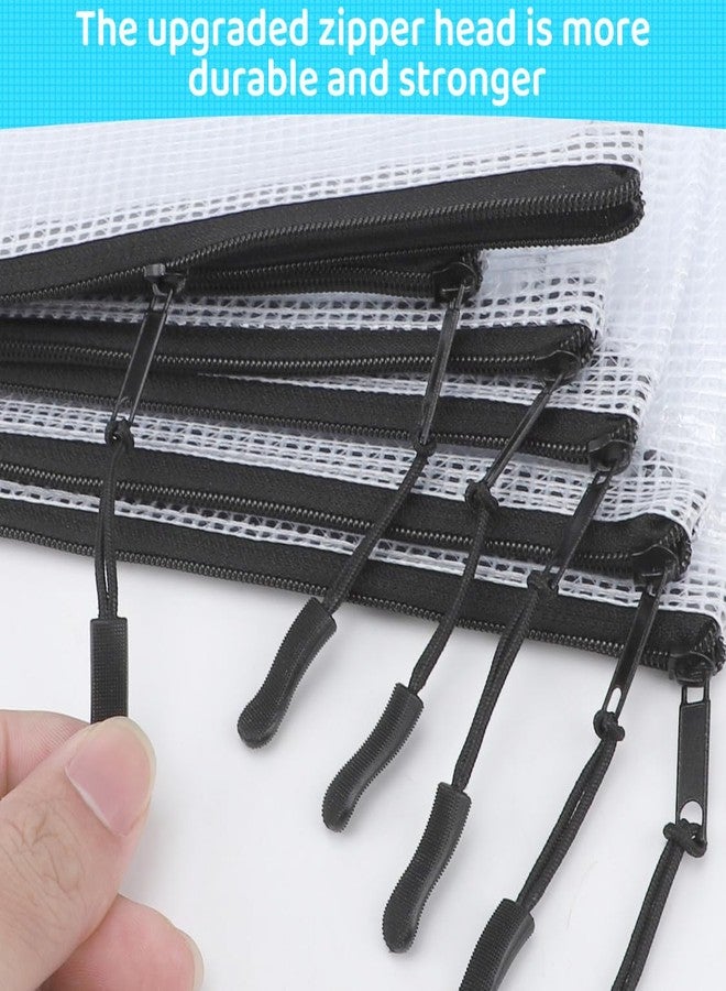 YOPCDJ 24pcs Mesh Zipper Pouch Bags, A4 13x9 Inches Reusable Bags Puzzle Storage Organizer Black Multipurpose for Travel Board Games Toys School Office Supplies and Home Classroom Organization - Image 2