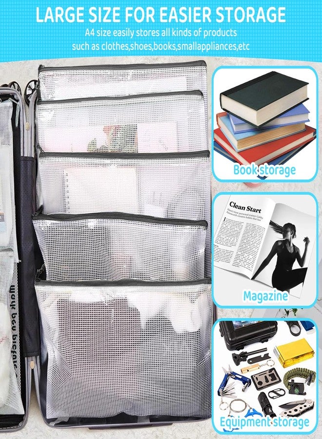 YOPCDJ 24pcs Mesh Zipper Pouch Bags, A4 13x9 Inches Reusable Bags Puzzle Storage Organizer Black Multipurpose for Travel Board Games Toys School Office Supplies and Home Classroom Organization - Image 5