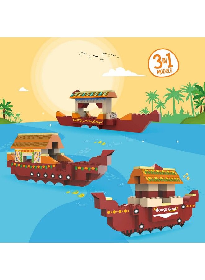 Webby 3 In 1 Boats Of India Abs Building Blocks Kit Colourful Bricks And Blocks Adventure Play Set Fun Creative Toy Set For 5+ Years Kid (104 Pcs) - Image 4