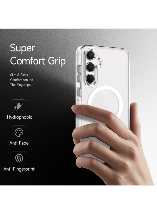 جراب شفاف لهاتف Samsung Galaxy A35 5G [متوافق مع Magsafe] [مغناطيس قوي] [غير مصفر] غطاء هاتف مغناطيسي رفيع وخفيف الوزن ومتين شفاف - Image 5