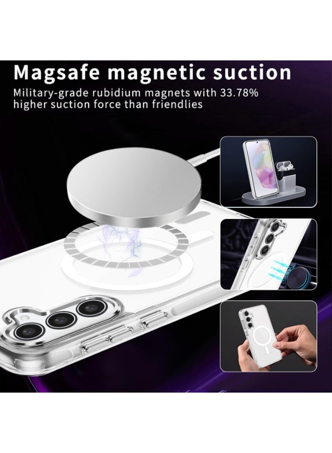جراب شفاف لهاتف Samsung Galaxy A35 5G [متوافق مع Magsafe] [مغناطيس قوي] [غير مصفر] غطاء هاتف مغناطيسي رفيع وخفيف الوزن ومتين شفاف - Image 2