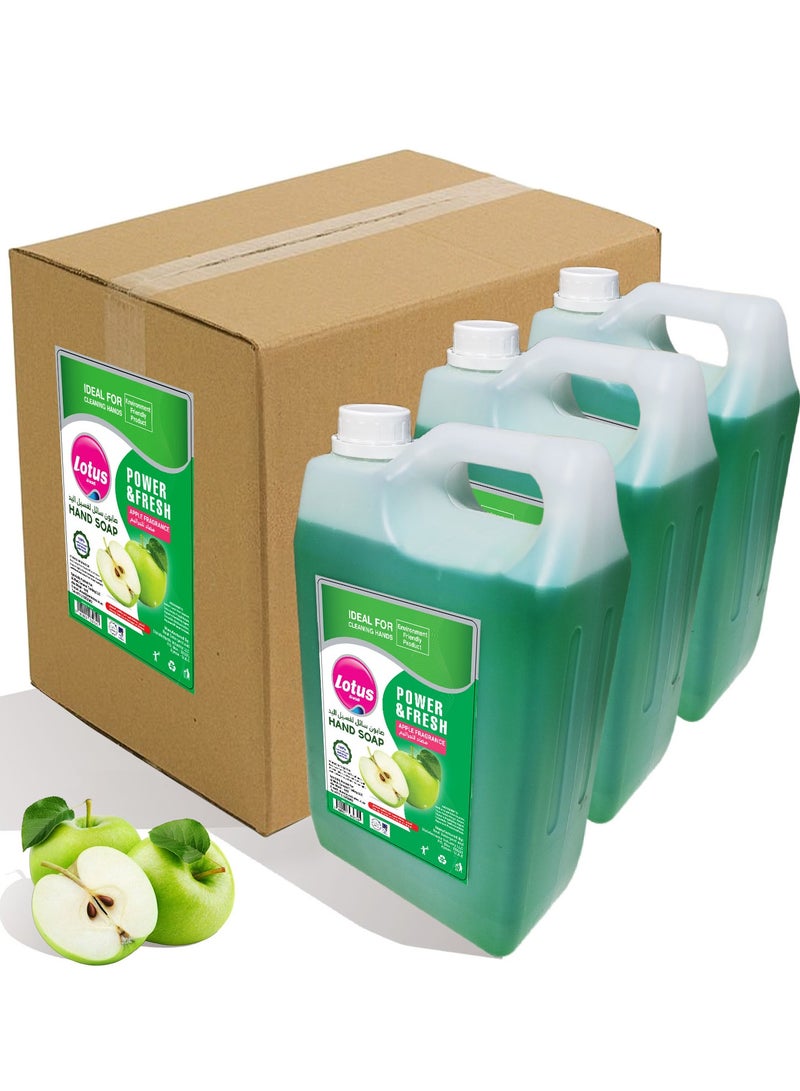 Lotus Alwadi 5L Lotus Alwadi Anti-Bacterial Hand Wash, Apple fragrance, (3x5L) - 3 Gallons/Carton - Image 1