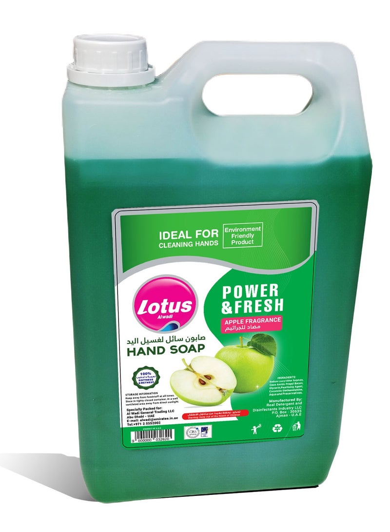 Lotus Alwadi 5L Lotus Alwadi Anti-Bacterial Hand Wash, Apple fragrance, (3x5L) - 3 Gallons/Carton - Image 4