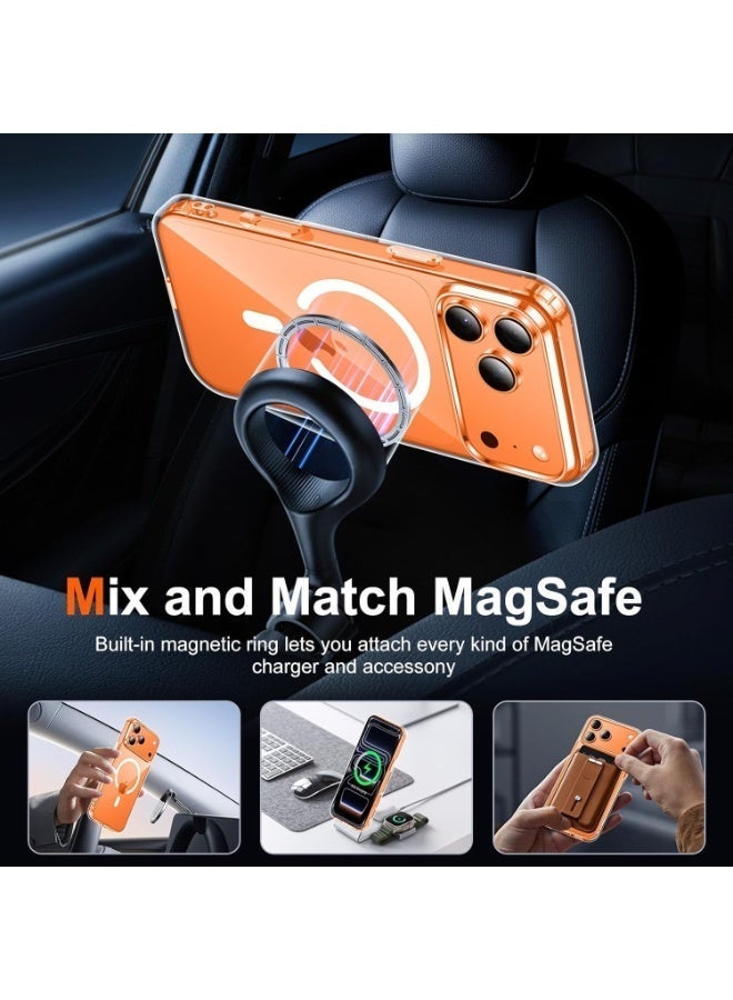 أنيوغرو متوافق مع حافظة Apple iPhone 17 Pro Max،  دعم MagSafe المغناطيسي، غطاء شفاف iPhone 17 Pro Max مع زر كاميرا مستقل، حماية من السقوط بمستوى عسكري - شفاف - Image 2