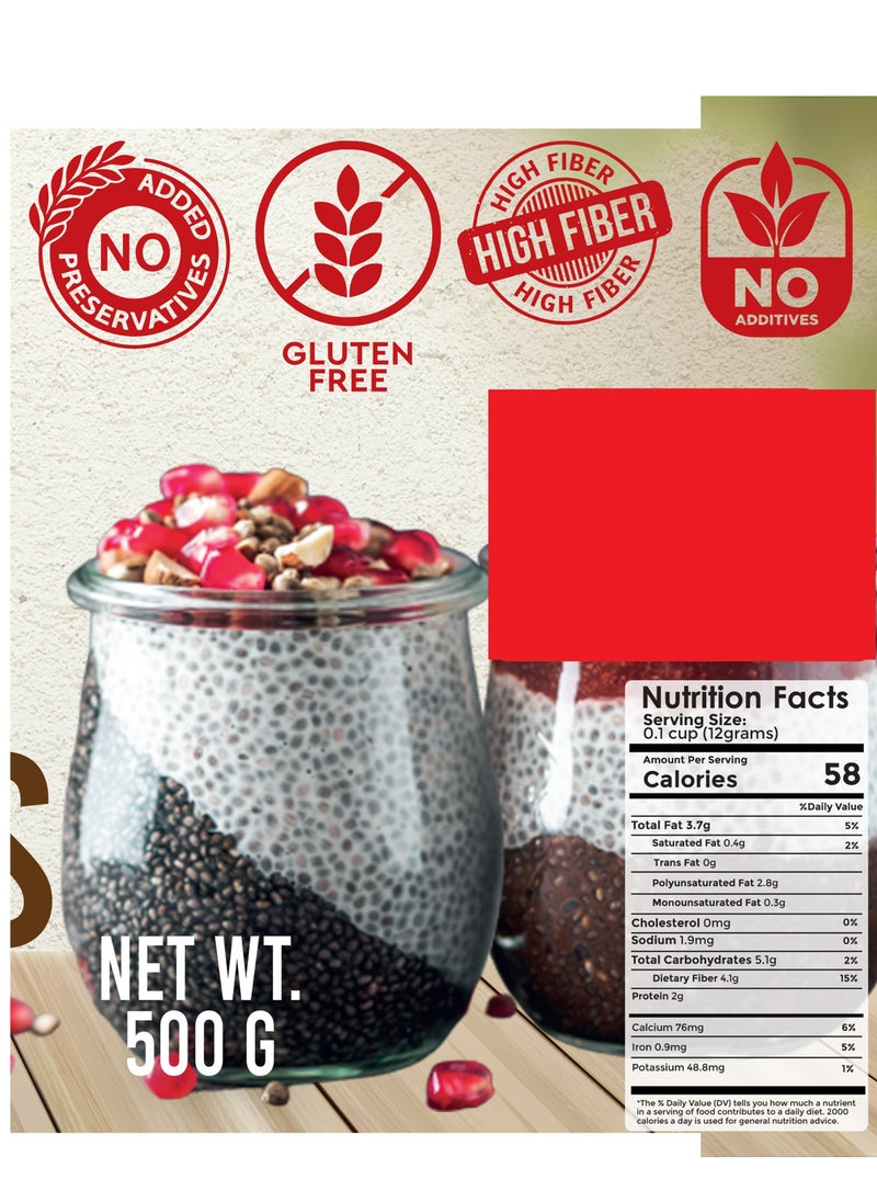 American Harvest - Chia Seeds | Whole Grain | Gluten Free | 500g Jar - Image 1