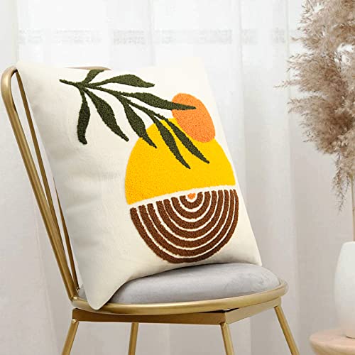 Merrycolor Abstract Boho Sun Throw Pillow Covers 18x18 Mid Century Modern Pillow Covers Boho Pillows Decorative Throw Pillow Case Minimalist Bohemian Aesthetic Pillow Covers for Bed Couch Home,1PC - Image 2