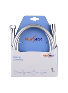Durable PVC Shower Hose Silver 150 cm NS-PH01