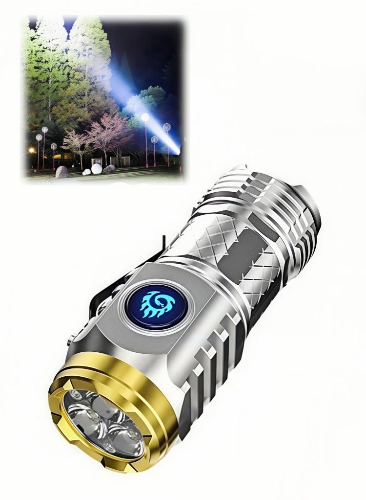 Strong light flashlight, super bright home rechargeable flashlight, outdoor night riding portable LED light, waterproof flashlight, super strong lumen, long-range flashlight - Image 1