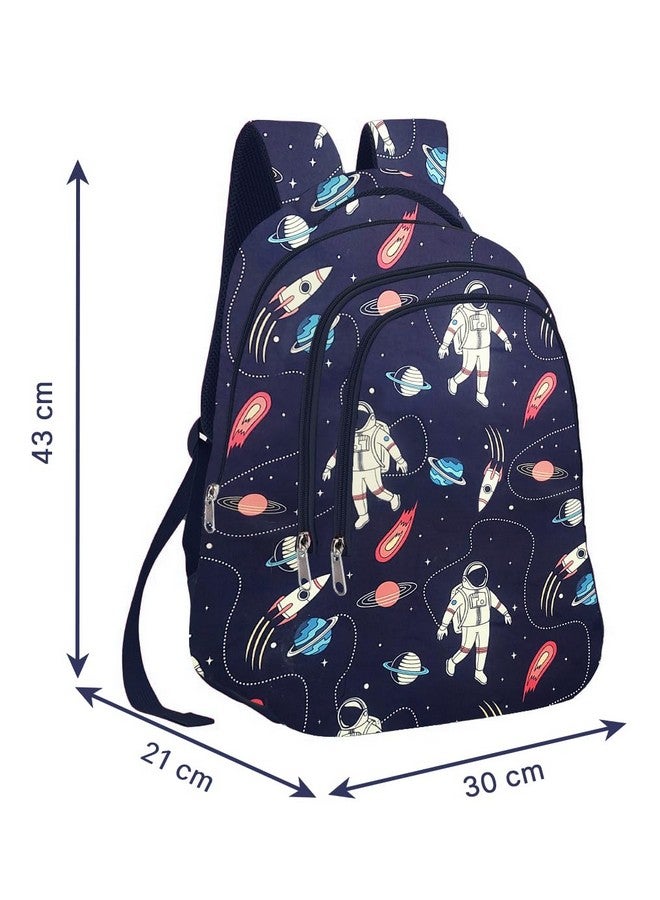 Frantic Waterproof Polyester 26 L 3 Compartment School Backpack with Pencil/Staionery Pouch School Bag Daypack Picnic Bag For School Going Boys & Girls (Blue_Astronaut_Boy_A) - Image 5