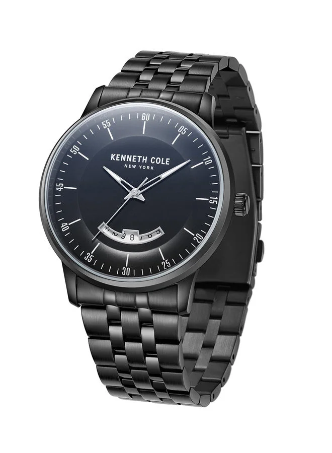 Kenneth Cole New York Analog Gents 42mm Watch with Black Stainless Steel Bracelet