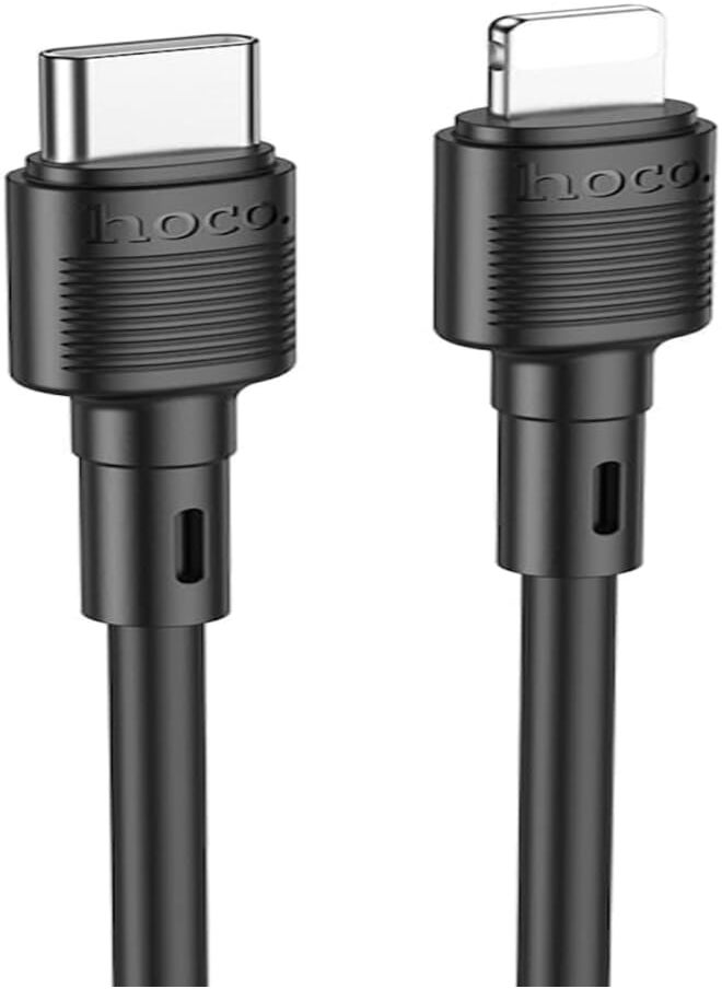 Hoco Hoco X83 - Victory PD Fast Charging And Data Transmittion Cable (20W - 1M), USB-C To Lightning Plug, Compatible With Apple iPhone iPad Airpods - Black 