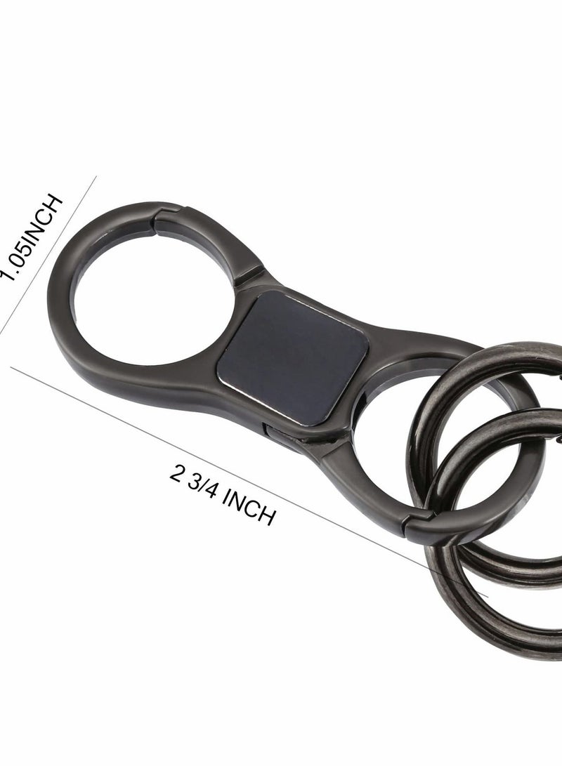Y&D Key-Chain with Quick-Release Spring Clip Keyrings - Heavy Duty Car Keychain for Men or Women, Black,2Pcs - Image 5