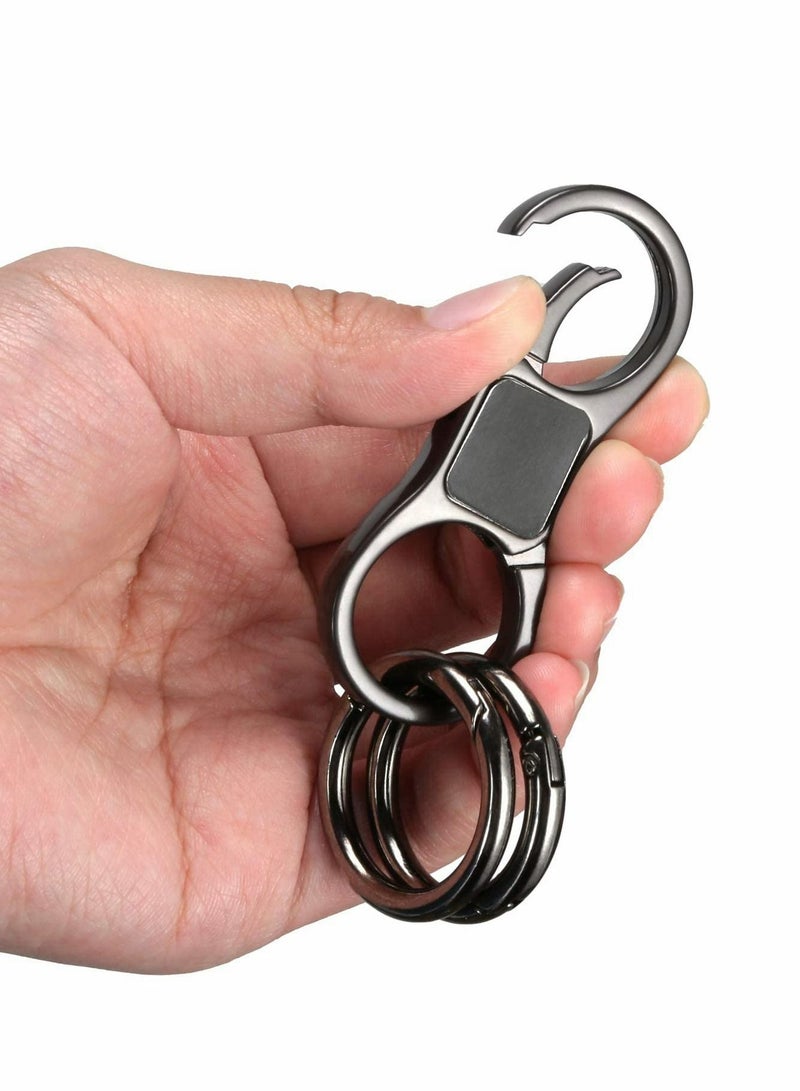 Y&D Key-Chain with Quick-Release Spring Clip Keyrings - Heavy Duty Car Keychain for Men or Women, Black,2Pcs - Image 3