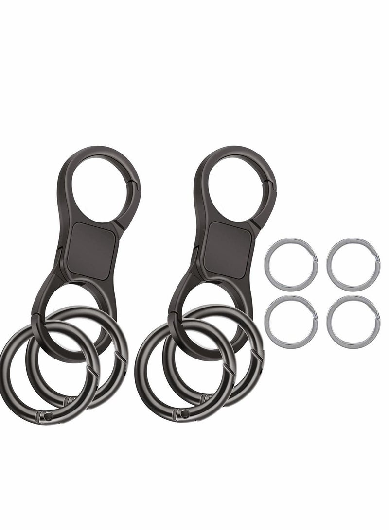 Y&D Key-Chain with Quick-Release Spring Clip Keyrings - Heavy Duty Car Keychain for Men or Women, Black,2Pcs - Image 1