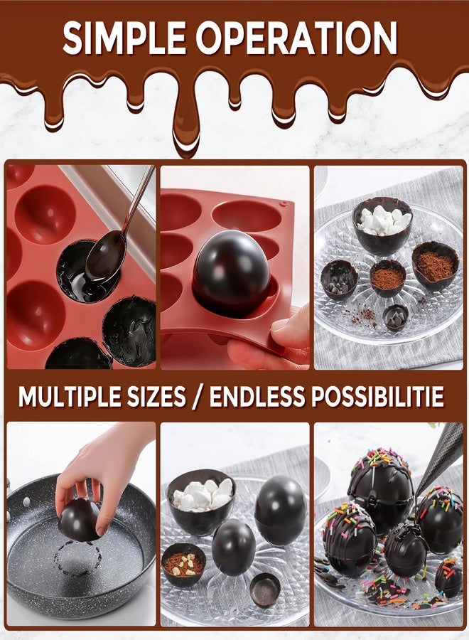 Fimary Medium Silicone Hot Chocolate Bomb Molds, 2 Packs 15 Holes Semi Sphere Mold 2" Half Sphere Silicone Baking Molds for Making Chocolate, Cake, Jelly, Dome Mousse - Image 4