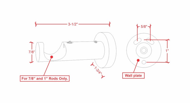 Ivilon Ceiling or Wall Mount Curtain Rod Brackets Holders for Curtain Rods of 7/8 and 1 Inch Diameter. Set of 2. Color Ant Brass - Image 4
