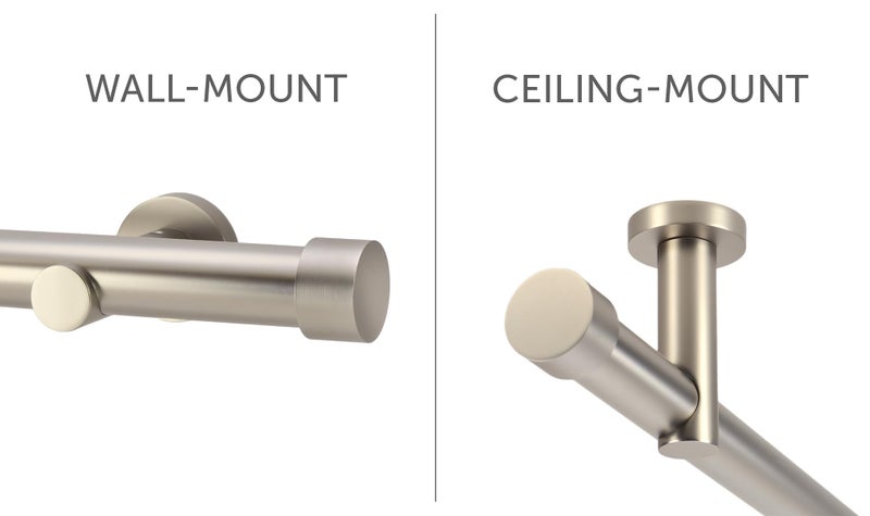 Ivilon Ceiling or Wall Mount Curtain Rod Brackets Holders for Curtain Rods of 7/8 and 1 Inch Diameter. Set of 2. Color Ant Brass - Image 3