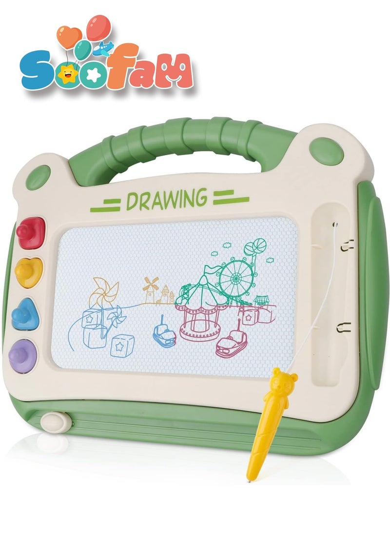 سوفام لعبة لوحة الرسم المغناطيسية للأطفال ، لوحة رسم قابلة للمسح ، لعبة لوحة رسم لوحة الرسم ، أخضر 30 × 23.5 سم  - Image 1