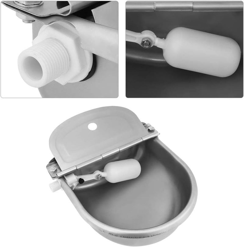 klarako Drinking Bowl for Animal, Stainless Steel Water Trough Bowl Automatic Drinking for Horses Goats Sheep Cattle - Image 4