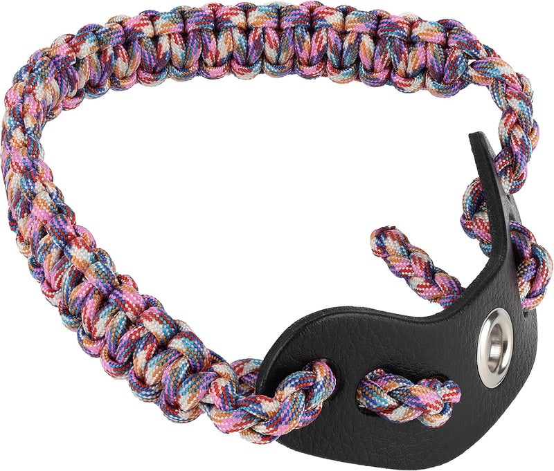 Sunya Archery Bow Wrist Sling, 550 Paracord Strap Comfortable on Hand.100% Full Grain Leather Yoke, Multiple Camo Colors.Fit Compound Bow Stabilizer & Recurve. - Image 1