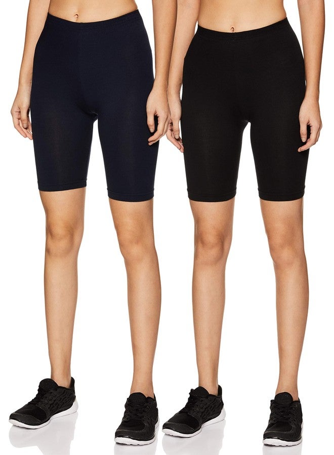 Rupa Softline Women's Sports Shorts (Pack of 2) (151-2P_Black, Navy_95) - Image 1