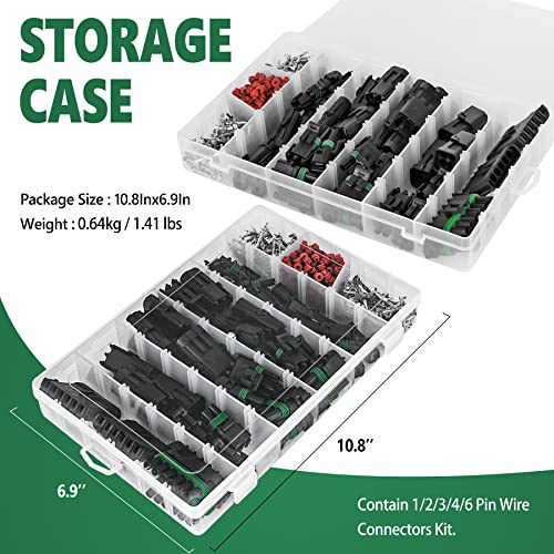 Kikerike 376Pcs 25 Kits Waterproof Automotive Electrical Connectors 1/2/3/4/6 Male&Female Pin 22-14AWG Wire Harness Spark Plug Connector Terminals Plug Kit Car - Image 4