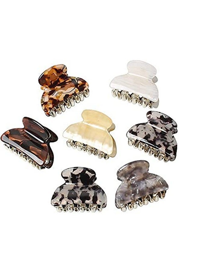 Ash & Roh Small Acrylic Multicolor Hair Claw Clips For Girls And Women Marbling Hair Clips,Plastic No-Slip Grip Jaw Hair Clip Hair Jaw Clamp (Big, 6) - Image 1