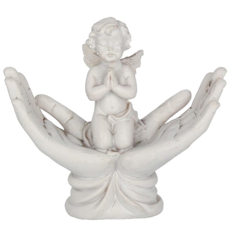 Nemesis Now NEM3997 Raised To Heaven Cherub Figurine 11cm Resin White Expertly Crafted Cherub Figurine New Parent Gift Cast in the Finest Resin Expertly HandPainted